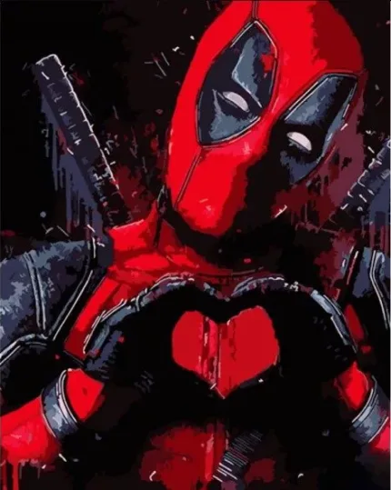 Картина по номерам MARVEL - Дедпул LOVE