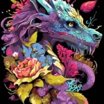 Картина по номерам "Дракон у квітах"