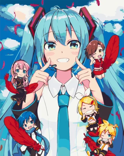 Картина по номерам ORIGAMI Вокалоїд Хацуне Міку