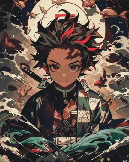 Картина по номерам Riviera Blanca Клинок - Танджиро Камадо