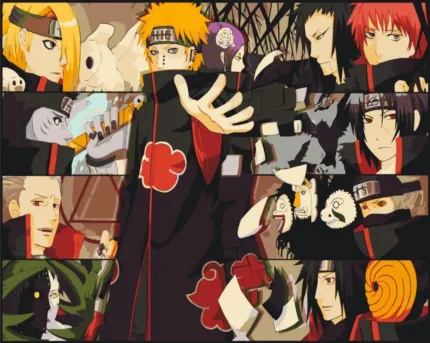 Картина по номерам ORIGAMI Наруто - Акацукі