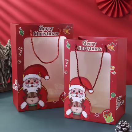 Пакет Merry Christmas 20х30х15 червоний