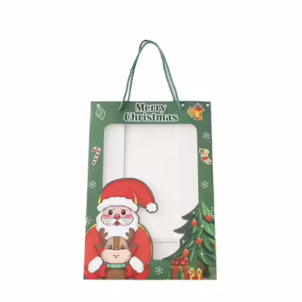 Пакет Merry Christmas 20х30х15 зелений