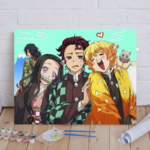 Картина по номерам Diy Клинок - Танджиро, Незуко, Зеніцу