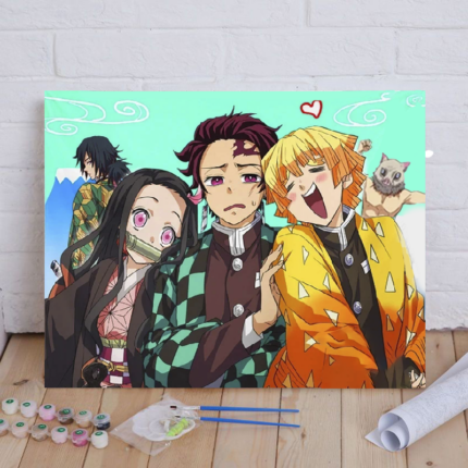 Картина по номерам Diy Клинок - Танджиро, Незуко, Зеніцу