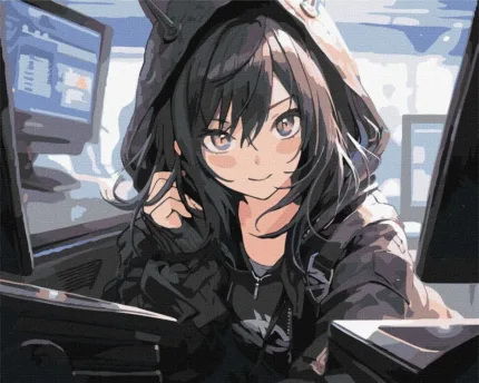 Картина по номерам IDEYKA - Кібер тян