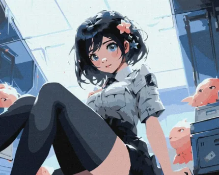 Картина по номерам IDEYKA - Аніметян брюнетка