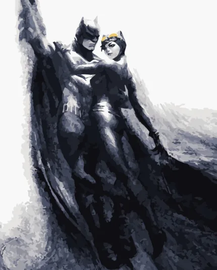 Картина по номерам DC - Бетмен і Кішка