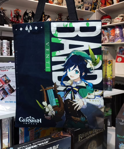 Сумка-шопер чорний Genshin - Венті