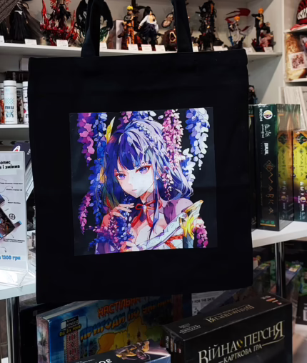 Сумка-шопер чорний Genshin - Райден