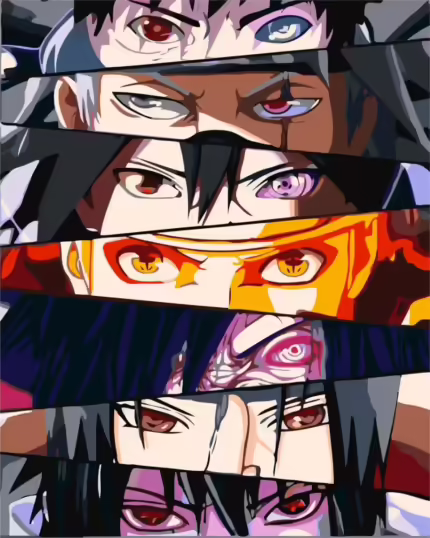 Картина по номерам ORIGAMI Наруто. Сила очей