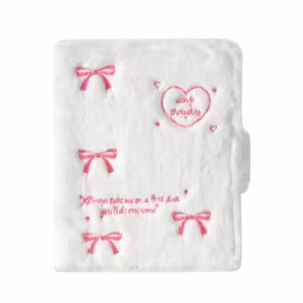 Біндер для фотокарток білий плюш