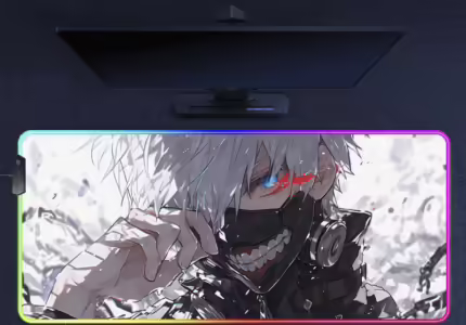 Комп'ютерний килимок з підсвіткою Токійський гуль - Канекі 70*30