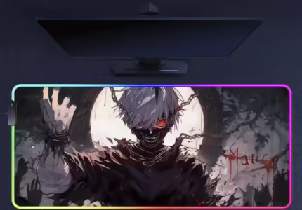 Комп'ютерний килимок з підсвіткою Токійський гуль 70*30