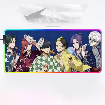 Комп'ютерний килимок з підсвіткою Синя тюрма святкоий 70*30