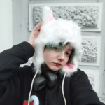 Шапка котик біла