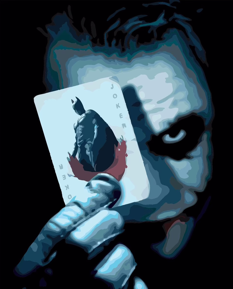 180802 Картина по номерам Джокер - карта Бетмен - Зображення 1