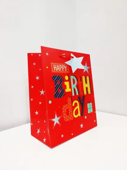 Пакет Happy Birthday red 23*18*10