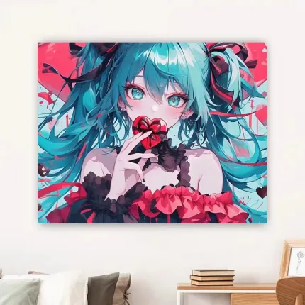 Картина по номерам Хацуне Міку серце