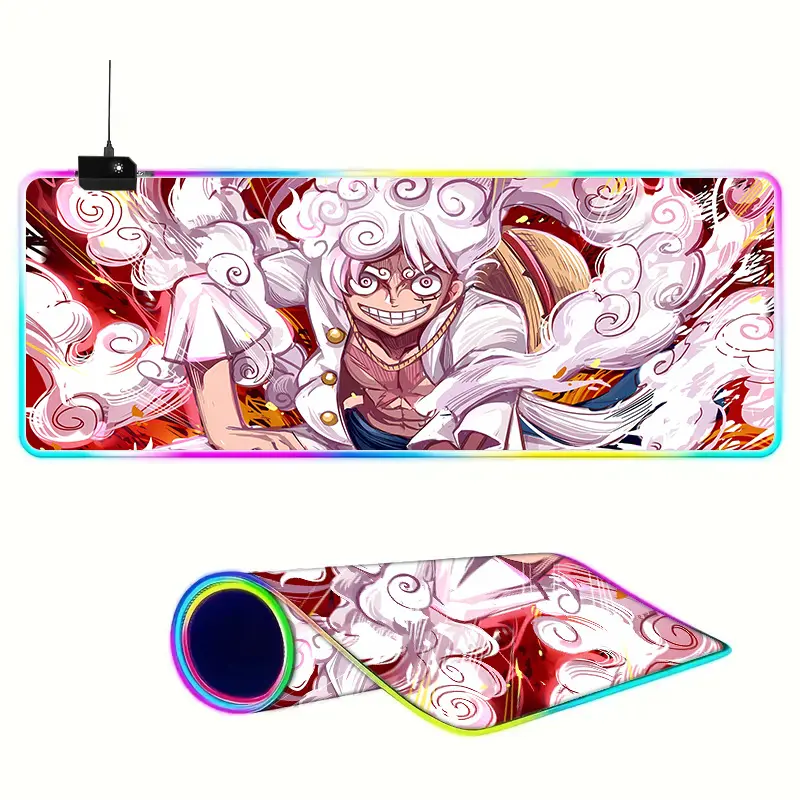 O1CN0164PWHF1KQPjEtgQTG_!!2219735991158-0-cib Комп’ютерний килимок з підсвіткою ВанПіс Луффі 5 гір 80*30 - Зображення 1