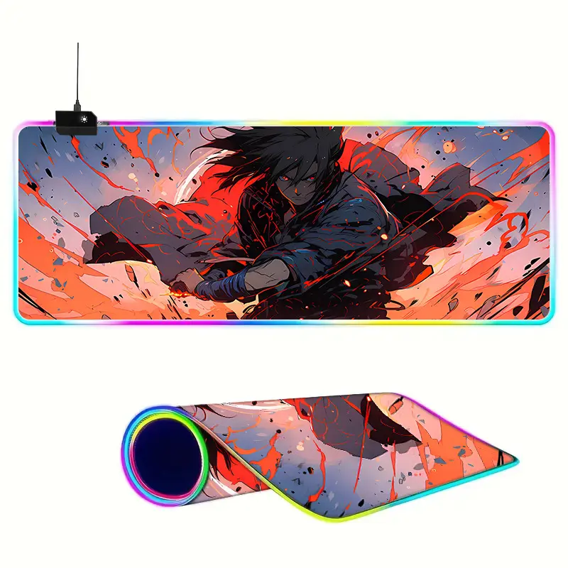 O1CN01dIB7o51KQPjiaaH3J_!!2219735991158-0-cib Комп’ютерний килимок з підсвіткою Наруто - Саске 80*30 - Зображення 1