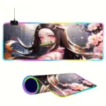 Комп’ютерний килимок з підсвіткою Клинок що знищує демонів Незуко 80*30