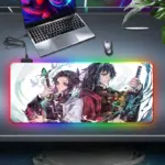 Комп’ютерний килимок з підсвіткою Клинок що знищує демонів – Гію та Шинобу 80*30