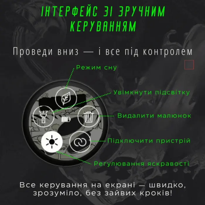 Цифровий LED Значок CyberBadge E91з Сенсорним HD-Дисплеєм сірий - Зображення 5